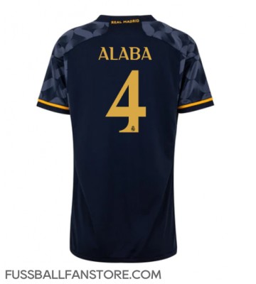 Real Madrid David Alaba #4 Replik Auswärtstrikot Damen 2023-24 Kurzarm